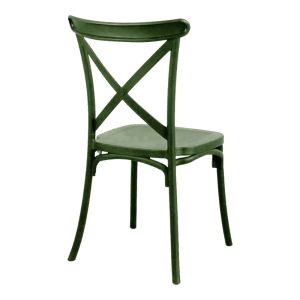 Стол Crossie от полипропилен, тъмнозелен, 43x53x88см
