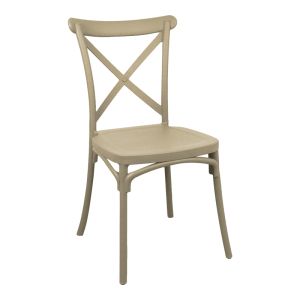 Стол Crossie от полипропилен, цвят капучино, 43x53x88см