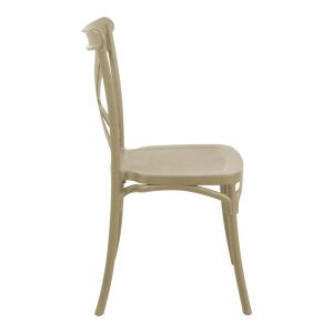 Стол Crossie от полипропилен, цвят капучино, 43x53x88см