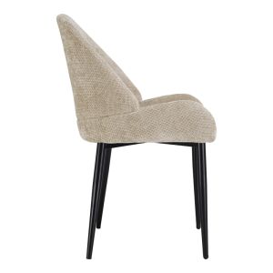 Стол Finda бежов плат с черен метален крак 59x58x86.5см
