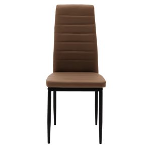 Стол Parker cappuccino PU с черен метален крак 41x48x96см