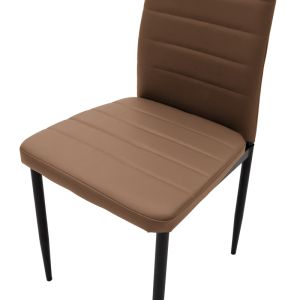 Стол Parker cappuccino PU с черен метален крак 41x48x96см