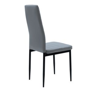 Стол Parker антрацит PU с черен метален крак 41x48x96см
