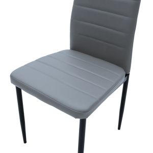 Стол Parker антрацит PU с черен метален крак 41x48x96см