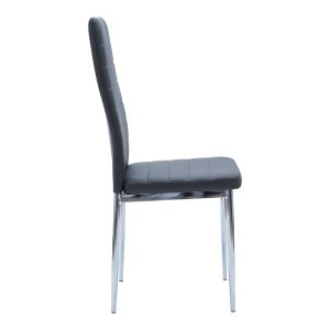 Стол Parker черен PU с хромирани крака 41x48x96см