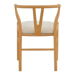 Стол Wishbone, каучуково дърво-плат, в естествен бежов цвят, 51x58x73см
