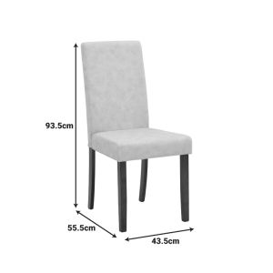 Стол Zeben екрю PU с черен крак от каучуково дърво 43.5x55.5x93.5см
