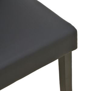 Стол Zeben черен PU с черен крак от каучуково дърво 43.5x55.5x93.5см