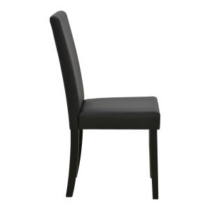 Стол Zeben черен PU с черен крак от каучуково дърво 43.5x55.5x93.5см