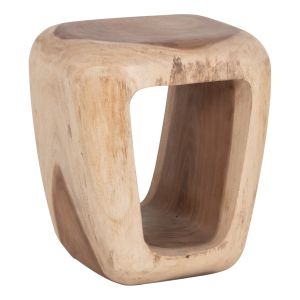 Табуретка Dens HM18451, дървесина Suar, натурален цвят, размери 38X34X48ВСМ.