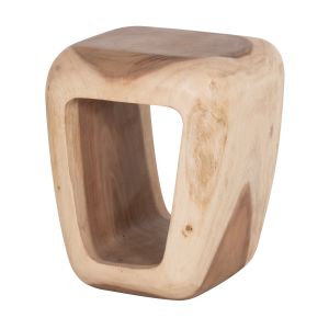Табуретка Dens HM18451, дървесина Suar, натурален цвят, размери 38X34X48ВСМ.