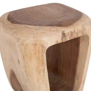 Табуретка Dens HM18451, дървесина Suar, натурален цвят, размери 38X34X48ВСМ.