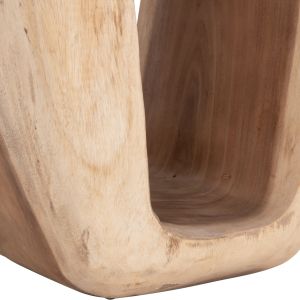 Табуретка Dens HM18451, дървесина Suar, натурален цвят, размери 38X34X48ВСМ.