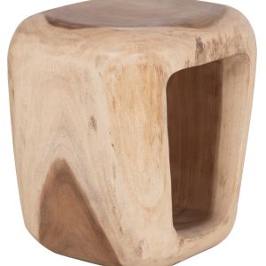 Табуретка Dens HM18451, дървесина Suar, натурален цвят, размери 38X34X48ВСМ.