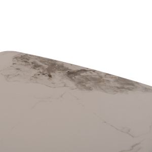 Трапезарна маса Minao HM18418 Mdf крака в тъмно сиво - керамичен плот в бял/кафяв мрамор 160X90X75HСМ