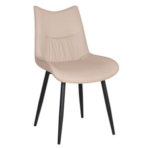 Трапезен стол Eisen HM18422.02 бежов Pu (tortora) - метални крака в черно 54X58X89ВСМ.