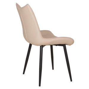 Трапезен стол Eisen HM18422.02 бежов Pu (tortora) - метални крака в черно 54X58X89ВСМ.