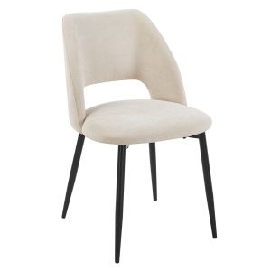 Трапезен стол Lamett HM18447.02 бежов плат-метални черни крака 51X58X82ВСМ.