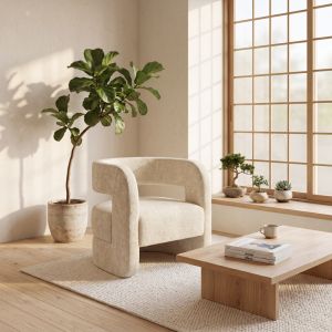 Фотьойл Coconda бежов плат 63x68x71см