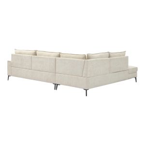 Ъглов десен диван Zenqua бежов плат 291x233x90см