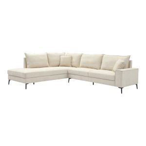 Ъглов десен диван Zenqua бежов плат 291x233x90см
