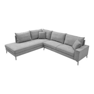Ъглов десен диван Zenqua сив плат 291x233x90см