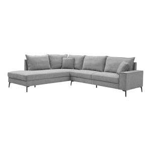 Ъглов десен диван Zenqua сив плат 291x233x90см