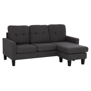 Ъглов диван с обръщаш се ъгъл Meggy HM3297.11 сив плат 184.5X75-129X86ВСМ.
