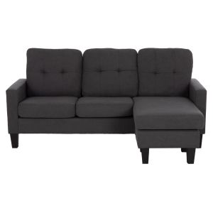 Ъглов диван с обръщаш се ъгъл Meggy HM3297.11 сив плат 184.5X75-129X86ВСМ.