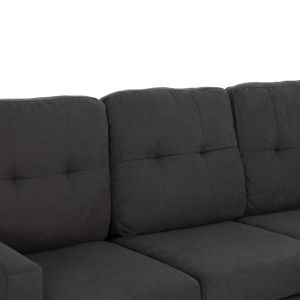 Ъглов диван с обръщаш се ъгъл Meggy HM3297.11 сив плат 184.5X75-129X86ВСМ.
