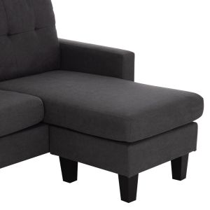 Ъглов диван с обръщаш се ъгъл Meggy HM3297.11 сив плат 184.5X75-129X86ВСМ.
