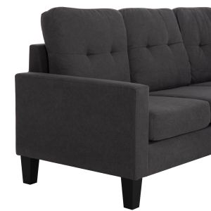 Ъглов диван с обръщаш се ъгъл Meggy HM3297.11 сив плат 184.5X75-129X86ВСМ.