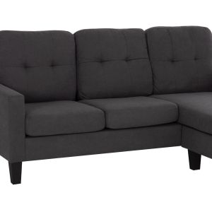 Ъглов диван с обръщаш се ъгъл Meggy HM3297.11 сив плат 184.5X75-129X86ВСМ.