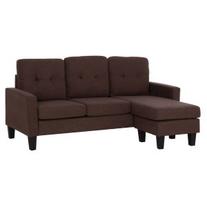 Ъглов диван с обръщаш се ъгъл Meggy HM3297.12 кафяв плат 184.5X129X86ВСМ.