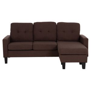 Ъглов диван с обръщаш се ъгъл Meggy HM3297.12 кафяв плат 184.5X129X86ВСМ.
