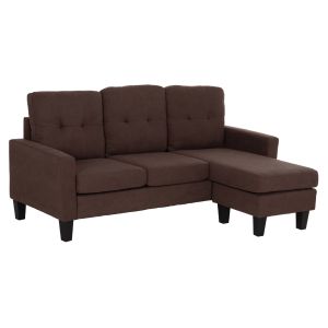 Ъглов диван с обръщаш се ъгъл Meggy HM3297.12 кафяв плат 184.5X129X86ВСМ.