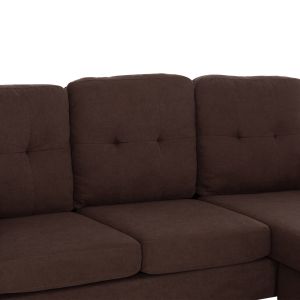 Ъглов диван с обръщаш се ъгъл Meggy HM3297.12 кафяв плат 184.5X129X86ВСМ.