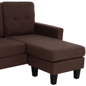 Ъглов диван с обръщаш се ъгъл Meggy HM3297.12 кафяв плат 184.5X129X86ВСМ.