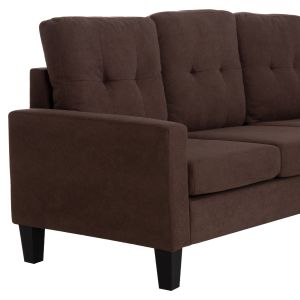 Ъглов диван с обръщаш се ъгъл Meggy HM3297.12 кафяв плат 184.5X129X86ВСМ.
