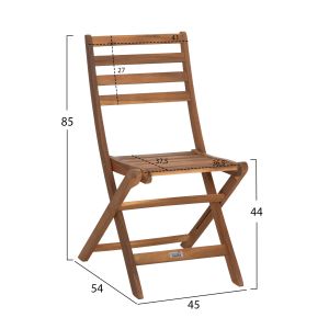 Градински комплект 3 части , сгъваем, Muyen HM10977, акациево дърво в натурален цвят