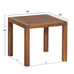 Градински комплект от 3 части Shigan HM10993 акациево дърво - възглавница за глава в бежово