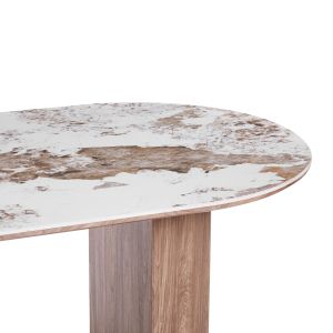 Луксозна овална трапезна маса Marblex Pandora с керамичен плот – 210х100х77 см