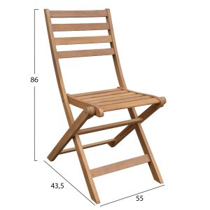 Сгъваем стол Muyen HM6542 акациево дърво в естествен цвят 55X45.3X86ВСМ.