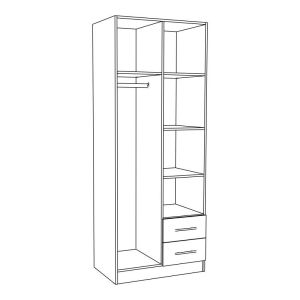 Гардероб Prime 2K Kf 18 цвят кашмир 80X52X205 см