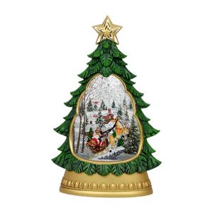 Декоративна коледна елха FL24003 с музика и Usb зелена 20X10X31 см