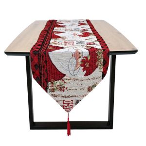 Коледна декоративна пътека дядо коледа FL63255 червена 33X150 см