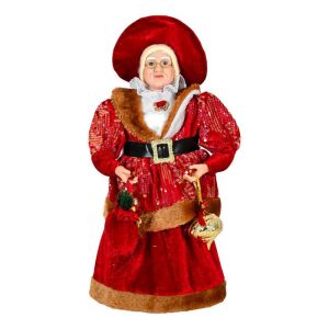 Коледна фигура баба коледа FL18313 червен цвят 45 см