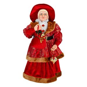 Коледна фигура баба коледа FL24313 червен цвят 60 см
