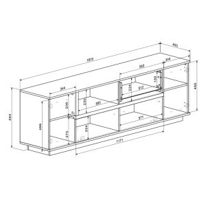 Комплект за дневна Norda крем с цвят дъб 187x40x58.4см