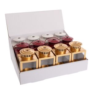Метални фенери в кутия в 3 цвята 6X6X10.5 см